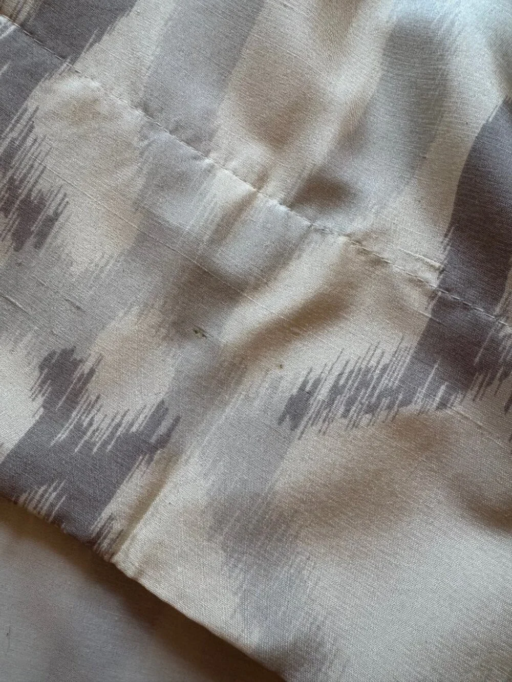 West Elm Ikat Links Silk Collection Curtain (2 Panels), Platinum - A